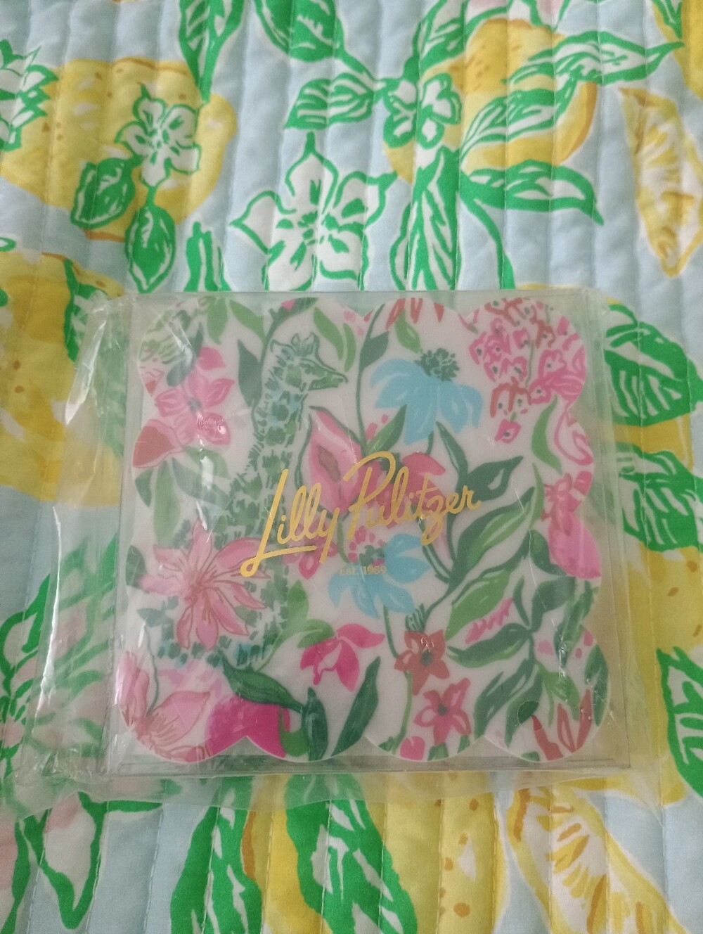 NWT Lilly Pulitzer Pink, Green & Blue Floral Coasters